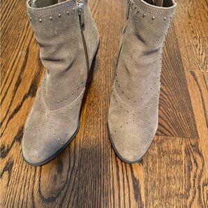 Fergie Taupe Studded Ankle Boots